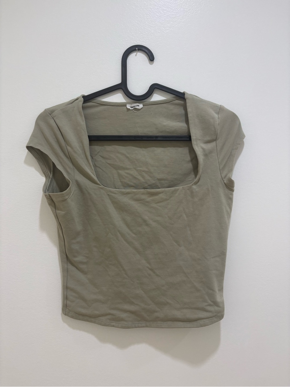 Garage Olive Square-Neck Short Sleeve Top